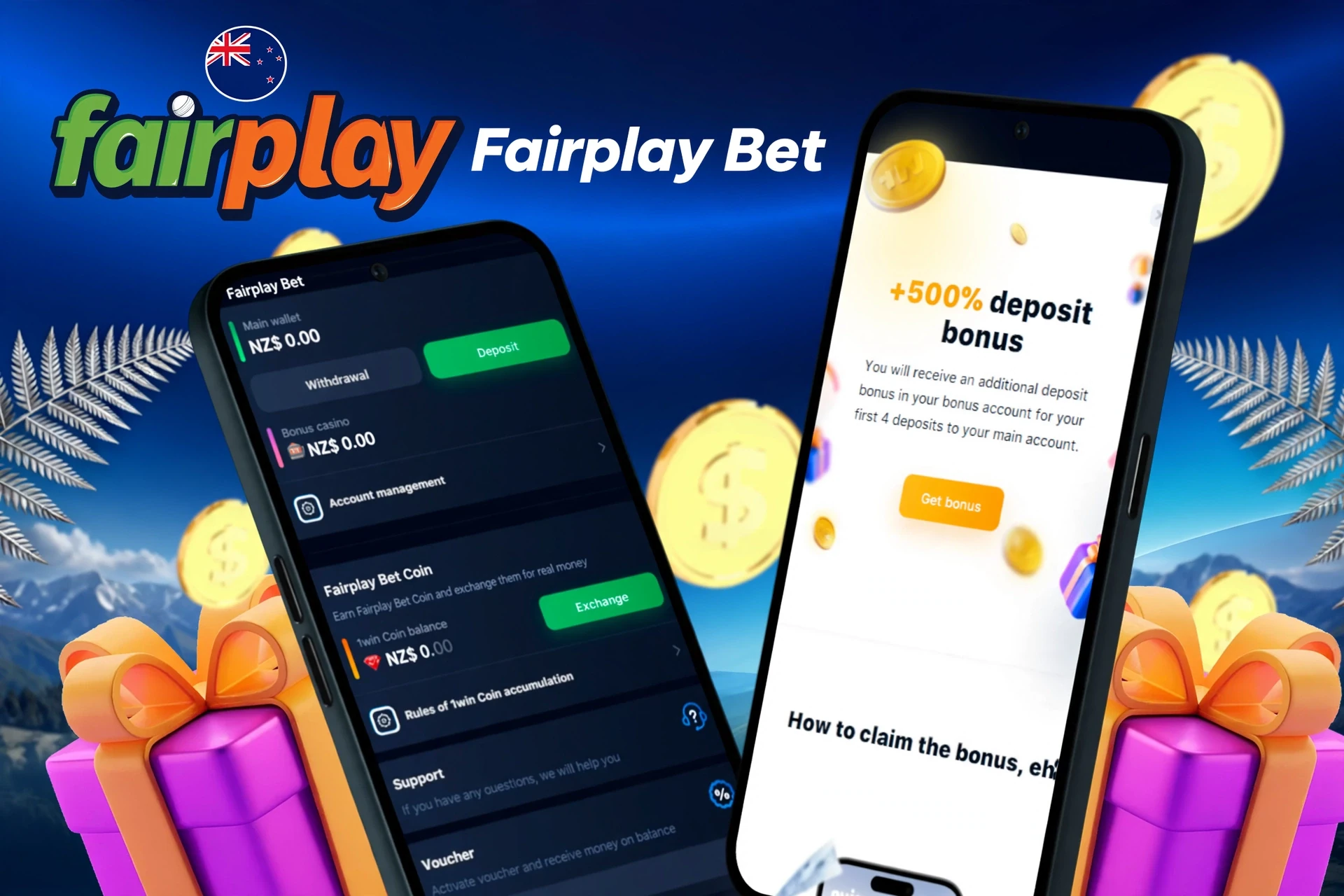 deposit and withdrawal screen showing wallet balance, account management options, and a £10 free bet welcome offer