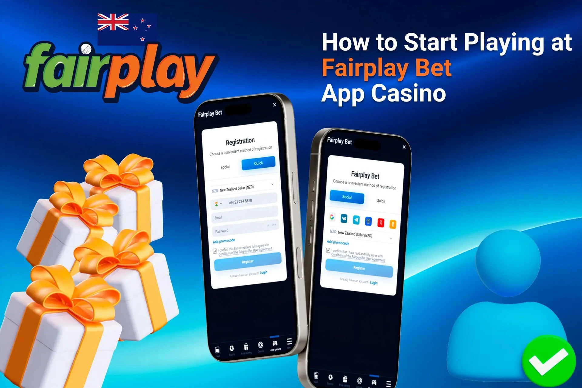 1win app registration screen on mobile with easy-to-follow steps and gift box icons