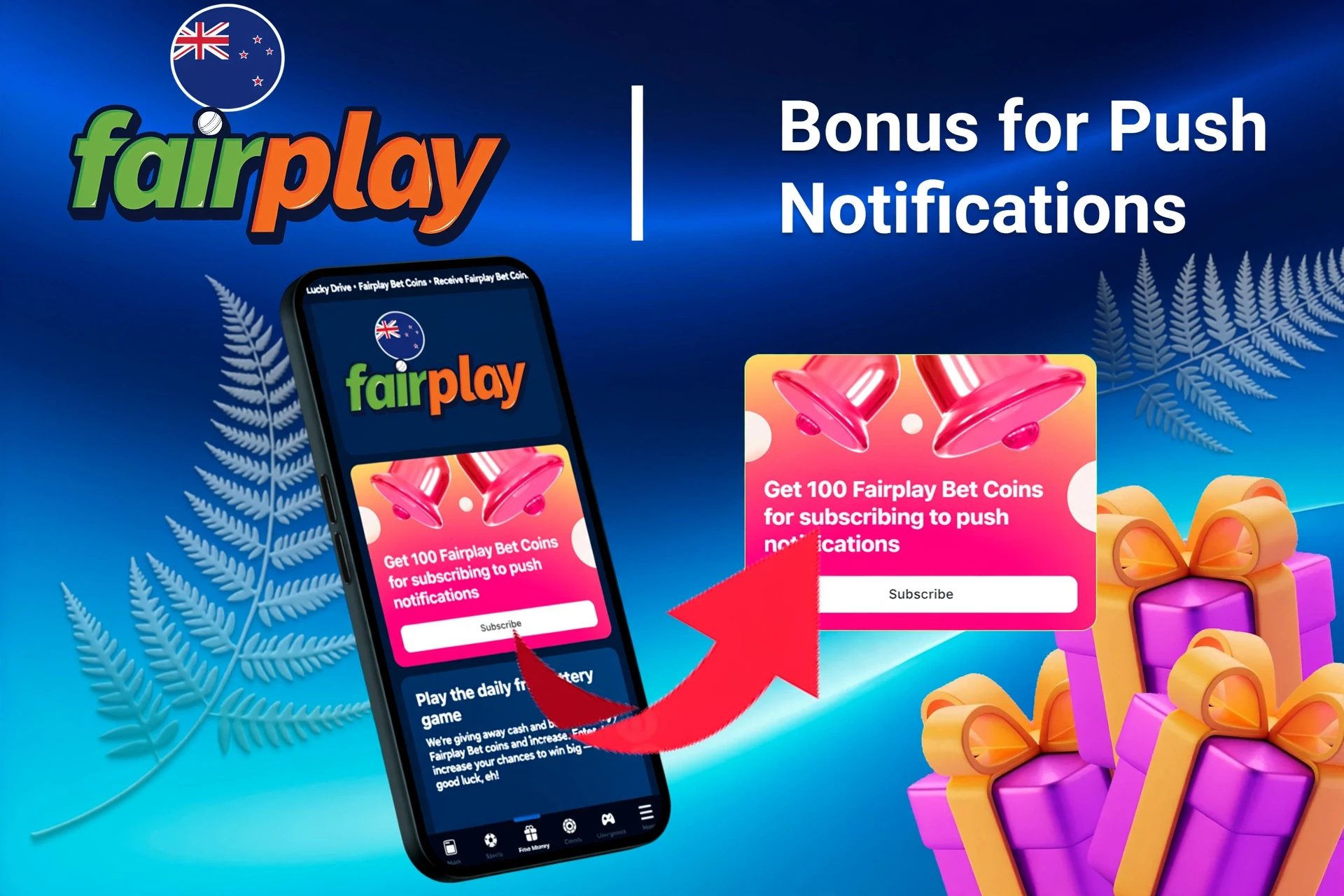 mobile app showing bonus offers and promotions with coins and poker-related graphics