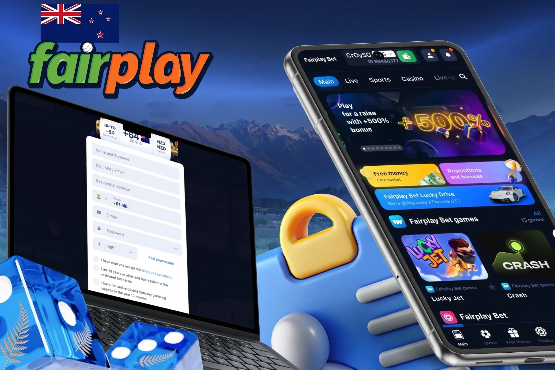 Description of registering with Fairplay Bet and receiving a welcome bonus
