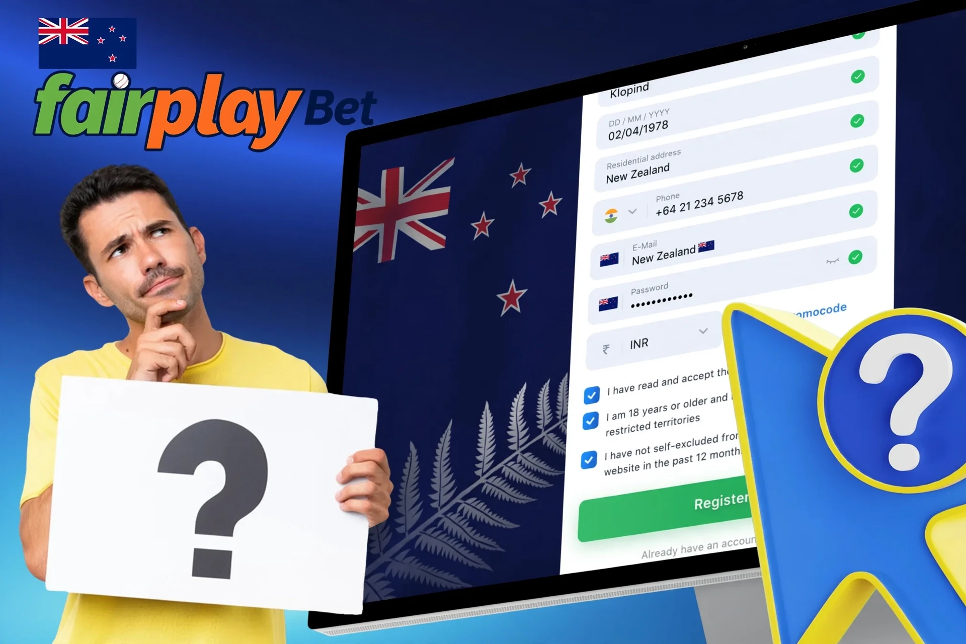 Step-by-step description of the registration process on the Fairplay Bet website or app