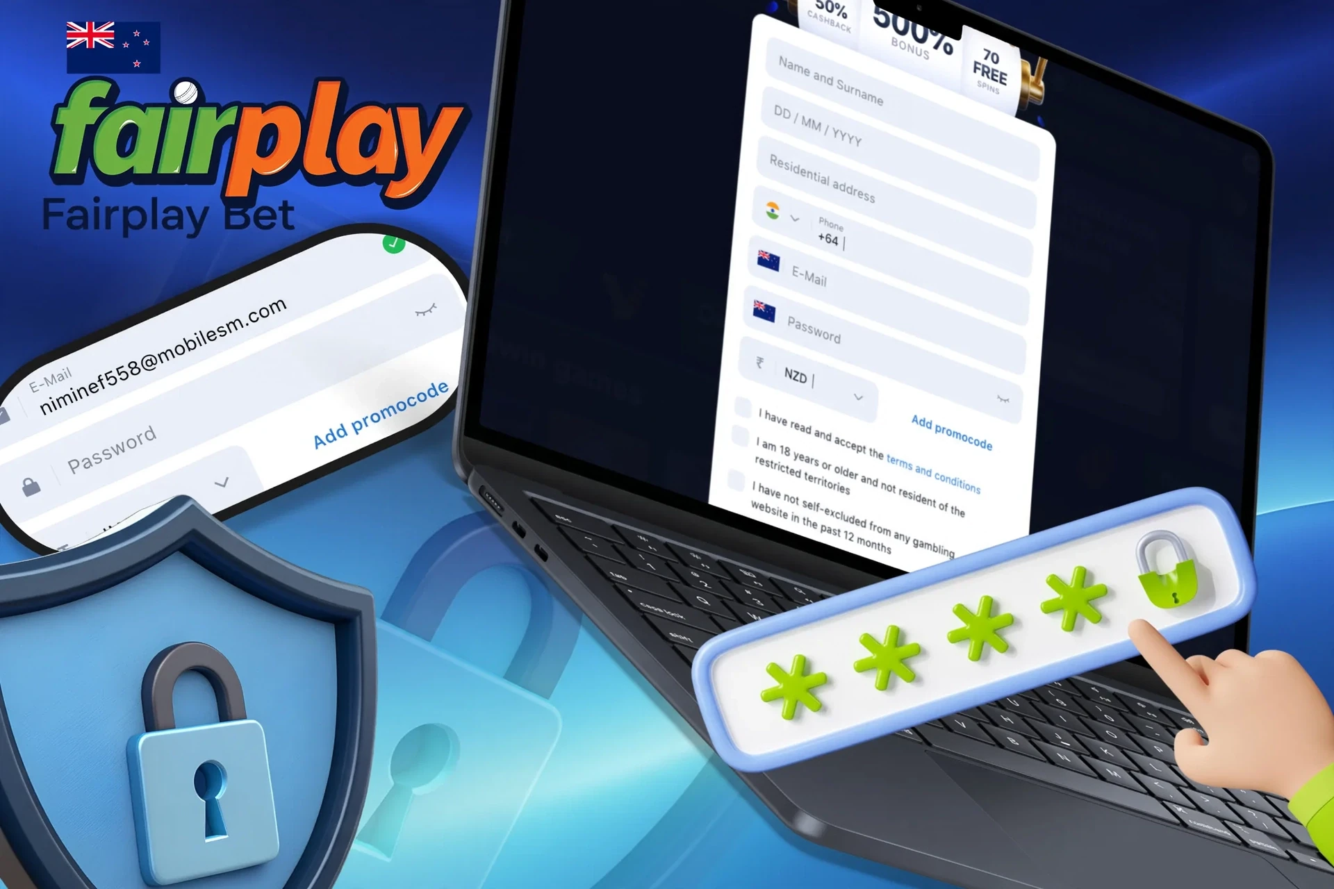 Instructions on how to create a strong and secure password to protect your Fairplay Bet account